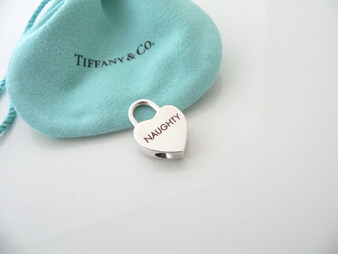 Tiffany & Co Naughty Nice Heart Padlock Charm 4 Necklace Bracelet Excellent Gift