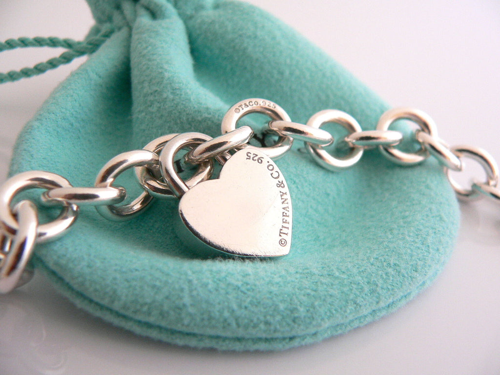 Tiffany & Co Silver I Love You Heart Padlock Lock Necklace Pendant