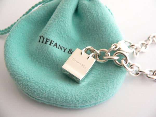 Tiffany & Co Shopping Bag Bracelet Bangle Charm Clasp Love Gift Blue Pouch T Co