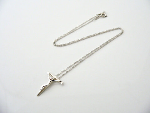 Tiffany & Co Silver Peretti Crucifix Cross Necklace Pendant Charm Gift Love