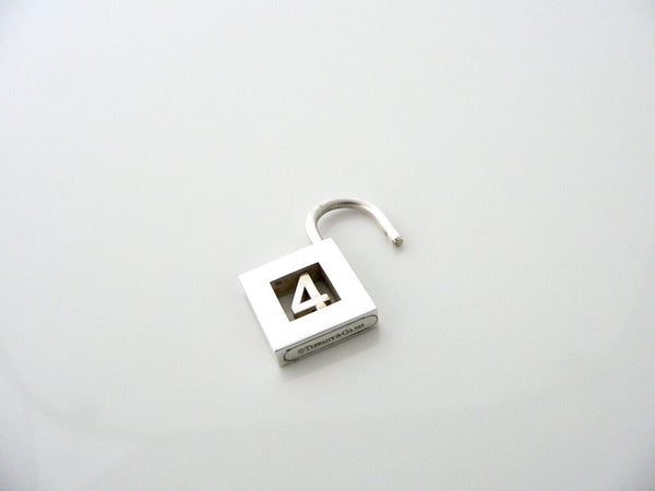 Tiffany & Co Number 4 Padlock Charm Pendant 4 Necklace Bracelet Gift Love Silver