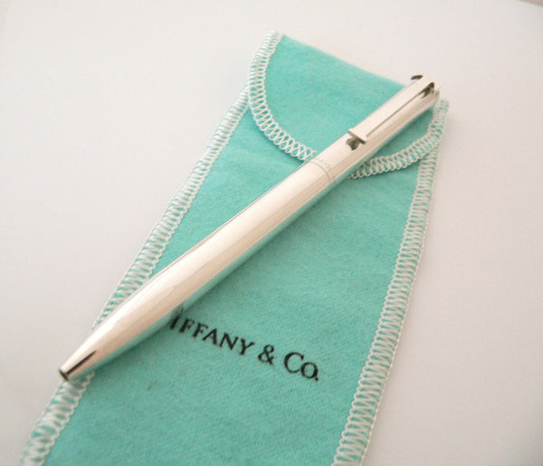 Tiffany & Co Pen Ball Pen Silver Executive T Clip Ballpen Office Gift Pouch Cool