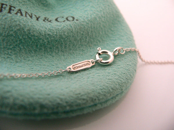 Tiffany & Co Silver Black Jade Gemstone Oval Key Necklace Pendant Chain Gift