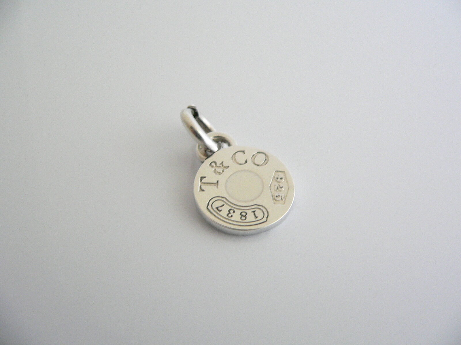 Tiffany & Co Silver 1837 Circle White Enamel Charm Pendant 4 Necklace  Bracelet