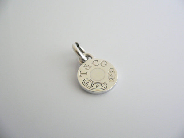 Tiffany & Co Silver 1837 Circle White Enamel Charm Pendant 4 Necklace  Bracelet