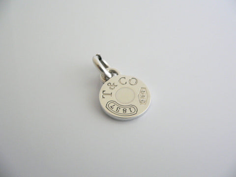 Tiffany & Co Silver 1837 Circle White Enamel Charm Pendant 4 Necklace  Bracelet