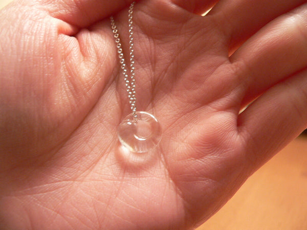 Tiffany & Co Silver Peretti Rock Crystal Eternal Circle Necklace Pendant Gift
