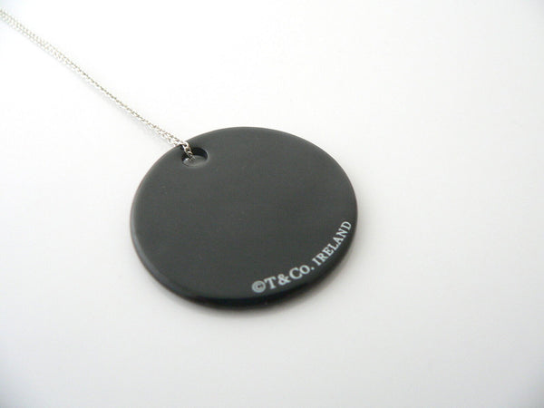 Tiffany & Co Silver Black Bone Notes Circle Necklace Pendant Chain Gift Love