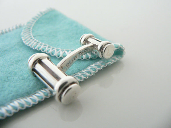 Tiffany & Col Silver Atlas Column Cufflinks Cuff Link Pouch Gift Rare Pouch Man