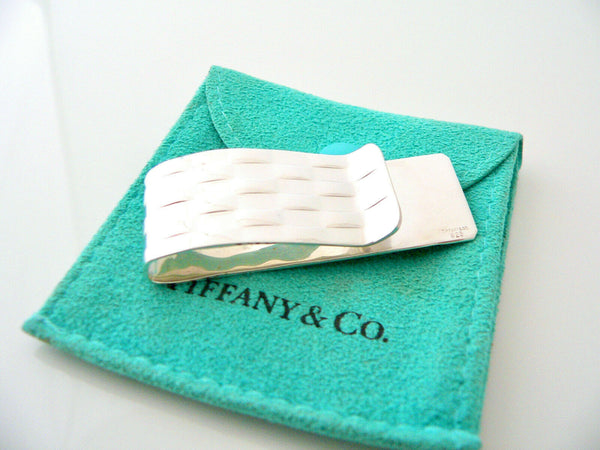 Tiffany & Co Weave Money Clip Holder Silver Man Gift Pouch Love Cool Classic Art