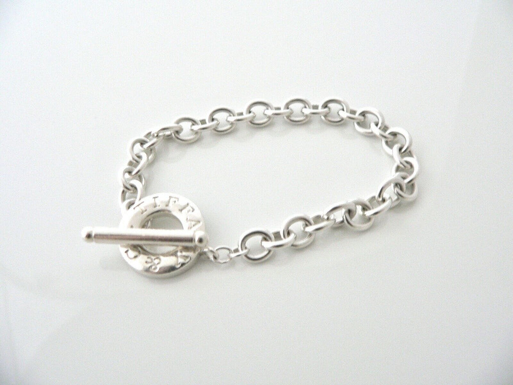 Tiffany & Co Silver Toggle Bracelet Bangle Charm Chain for Charms Gift Love