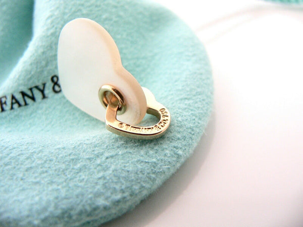 Tiffany & Co 18K Gold Mother of Pearl Heart Charm Pendant for Necklace Bracelet