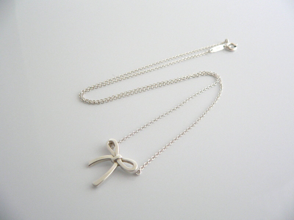 Tiffany bow necklace sterling silver discount