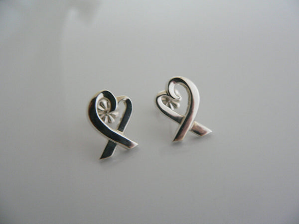 Tiffany & Co Silver Loving Heart Earrings Studs Picasso Gift Statement Classic