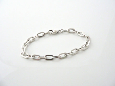 Tiffany & Co Silver Oval Links Bracelet Bangle Chain Gift Love 8 Inch Statement