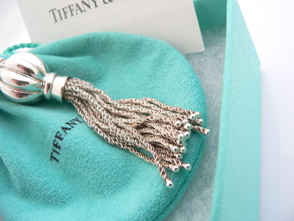 Tiffany & Co Silver Tassel Dangle Dangling Necklace Pendant 23.9 In Chain Gift