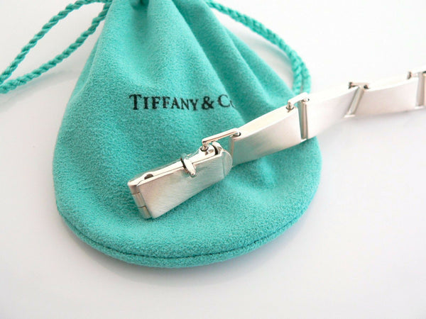 Tiffany & Co Silver Gehry Torque Link Bracelet Bangle 8.5 Inch Chain Gift Pouch