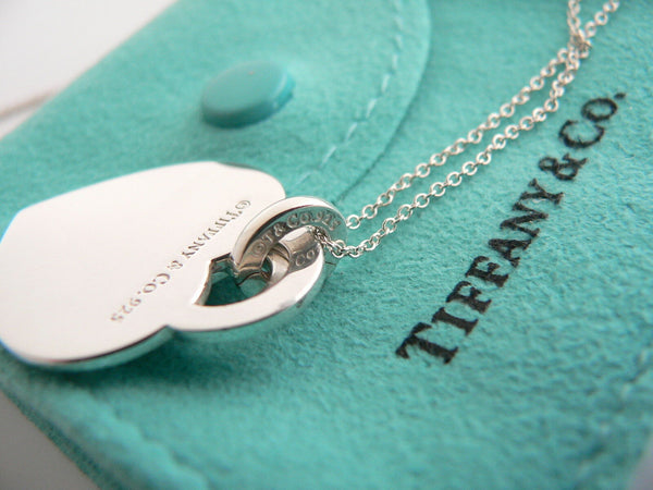 Tiffany & Co Heart I Love You Necklace Silver Double Pendant Charm Chain Gift