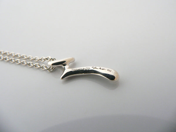Tiffany & Co Silver Peretti Alphabet R Medium Necklace Pendant Charm Chain Gift