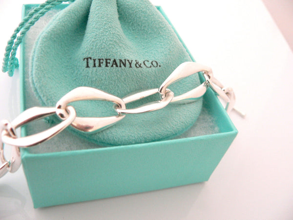 Tiffany & Co Silver Peretti Aegean Bracelet Bangle Link Chain Gift Box Pouch Art