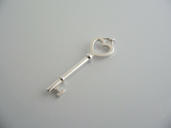 Tiffany & Co Silver Large Heart Key Charm Pendant 4 Necklace Bracelet Gift Love