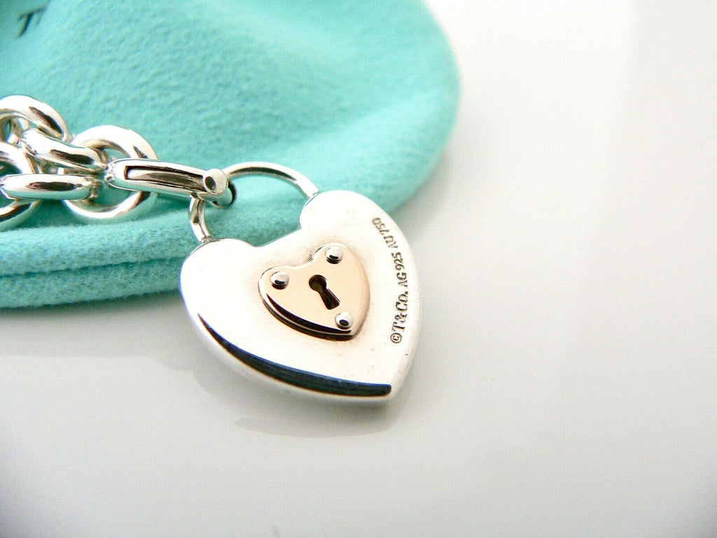 Tiffany Lock And Key Bracelet Tiffany Co Silver 18K Gold Heart Key