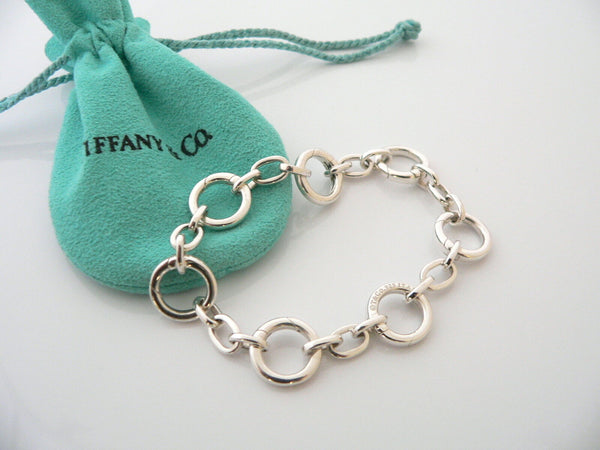 Tiffany & Co Silver Clasp Link Bracelet Charm Bangle Chain Gift Pouch Love