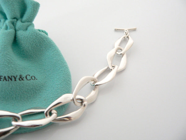 Tiffany & Co Silver Peretti Aegean Bracelet Bangle Link Chain Gift Box Pouch Art