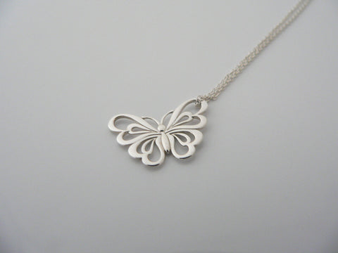 Tiffany & Co Butterfly Necklace  Nature Stencil Pendant Charm 20 Inch Love Gift