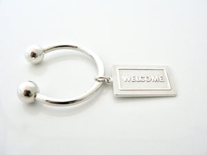 Tiffany & Co Silver Large Welcome Mat Key Ring Keychain Rare Housewarming Gift
