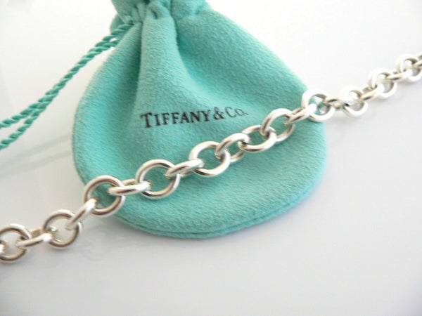 Tiffany & Co Silver Open Flower Bracelet Bangle Cable Link Chain Gift Nature Art