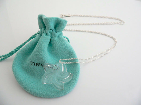 Tiffany & Co Peretti Silver Large Rock Crystal Star Necklace Pendant Charm Gift