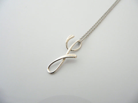 Tiffany & Co Silver Peretti Alphabet Y Necklace Pendant Chain Charm Gift Love