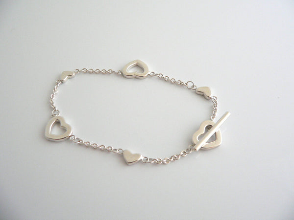 Tiffany & Co Heart Bracelet Link Toggle Bangle Chain Gift Love T and Co Statement