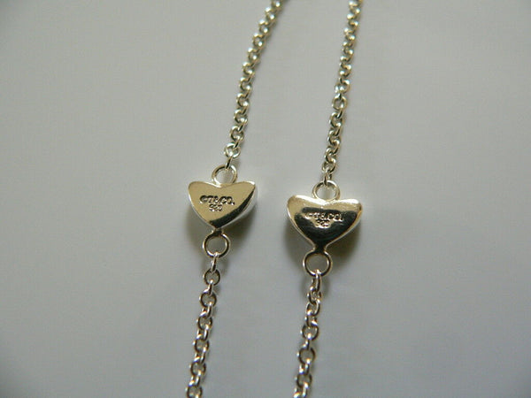Tiffany & Co Silver Heart Lariat Necklace Pendant Chain Charm Link Gift Love