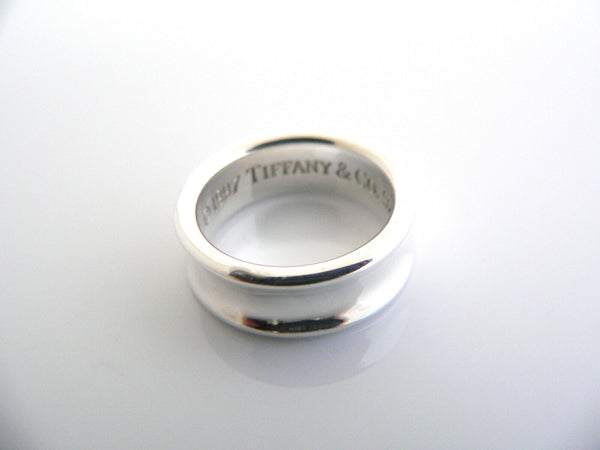 Tiffany & Co Sterling Silver Concave Circle Ring Band Sz 5.5 Gift Love Statement