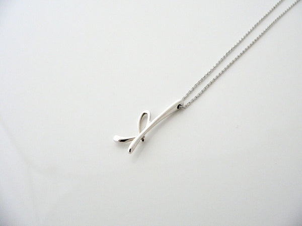 Tiffany & Co Silver Peretti Alphabet K Necklace Pendant Charm Chain Gift Love