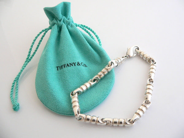 Tiffany & Co Link Bracelet Picasso Groove 8 Inch Chain Love Gift Pouch T and Co