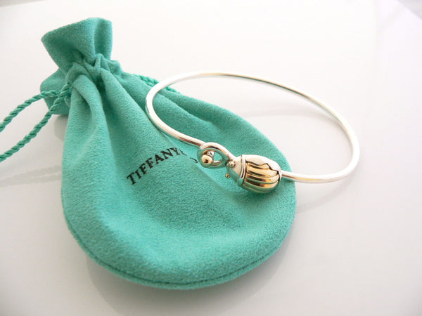 Tiffany & Co Bracelet Lucky Scarab Beetle Silver 18K Bangle Gift Pouch Love T Co