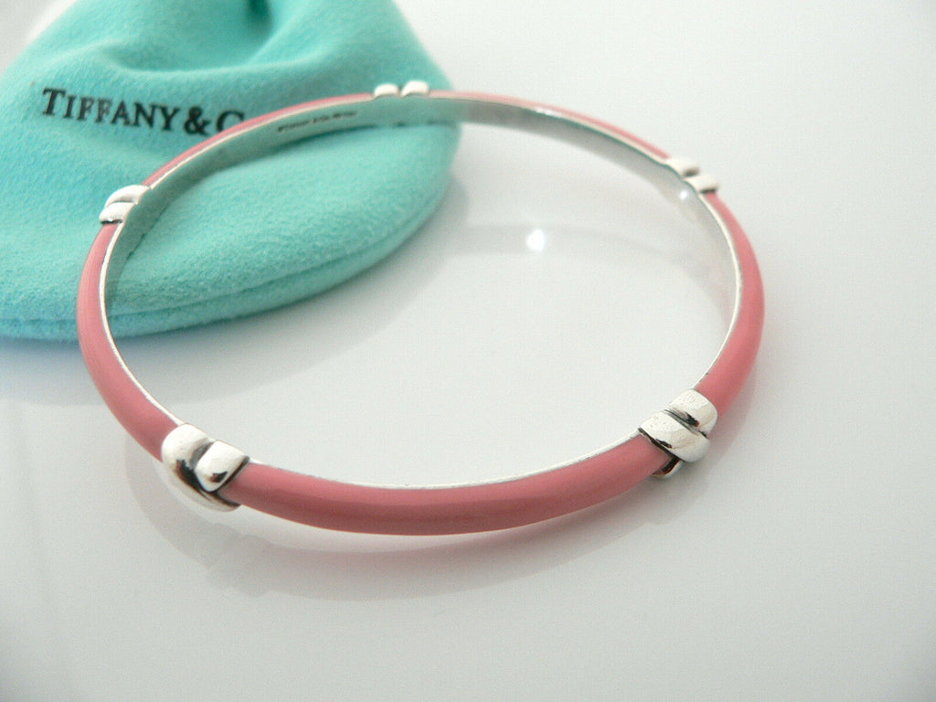 Pink Enamel Bangle Bracelet