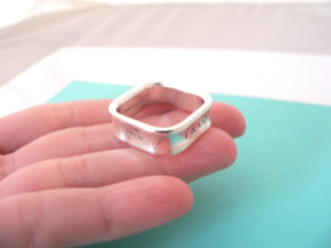 Tiffany & Co Square Ring Silver 1837 Cushion Band Sz 6 Gift Statement Love T Co