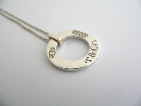 Tiffany & Co Silver 1837 Circle Round Necklace Pendant Charm Chain Gift Love