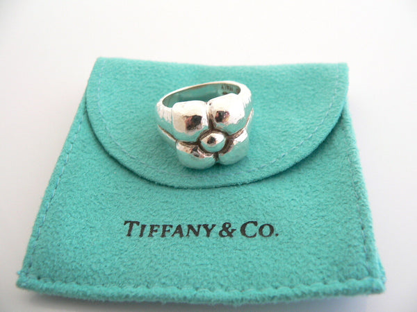 Tiffany & Co Flower Ring Silver Picasso Nature Fiore Band 5.75 Love Gift Pouch