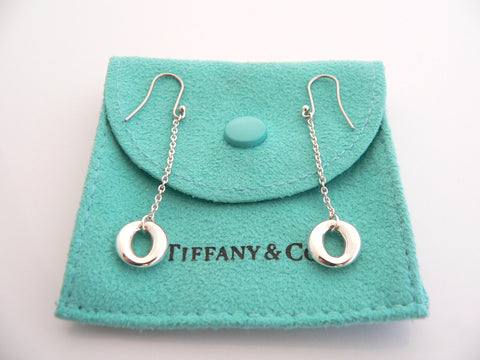 Tiffany & Co Silver Peretti Sevillana Dangling Dangle Earrings Gift Pouch Love