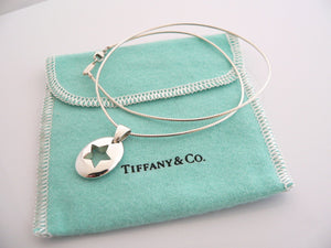 Tiffany & Co Silver Stencil Star Necklace Pendant Charm Chain Gift Pouch Love