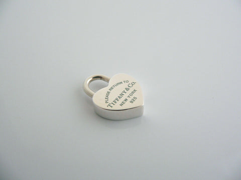 Tiffany & Co Blue Enamel Heart Padlock Pendant Charm Return to Tiffany Gift Love