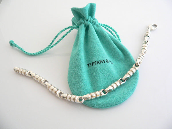 Tiffany & Co Link Bracelet Picasso Groove 8 Inch Chain Love Gift Pouch T and Co