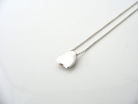 Tiffany Co Peretti Silver Full Heart Necklace Pendant Charm Chain 16.6 Inch Gift