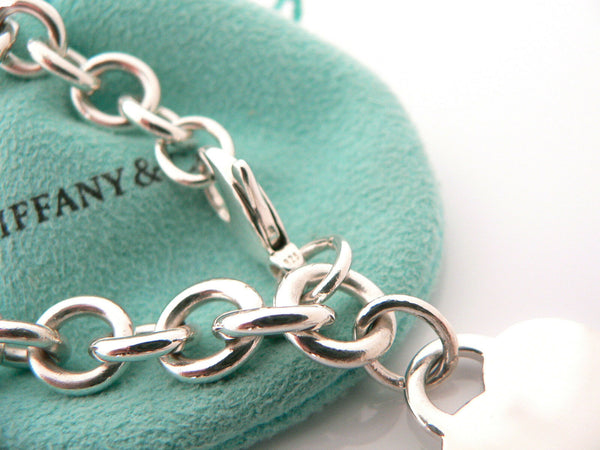 Tiffany & Co Silver Return to Tiffany Heart Tag Bracelet Bangle 8.5 Inch Longer