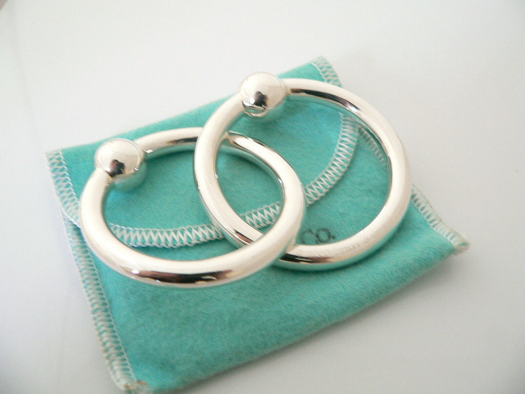 Silver Teether Tiffany & Co Silver 1837 Double Circle Baby Rattle Teether No Dents ...